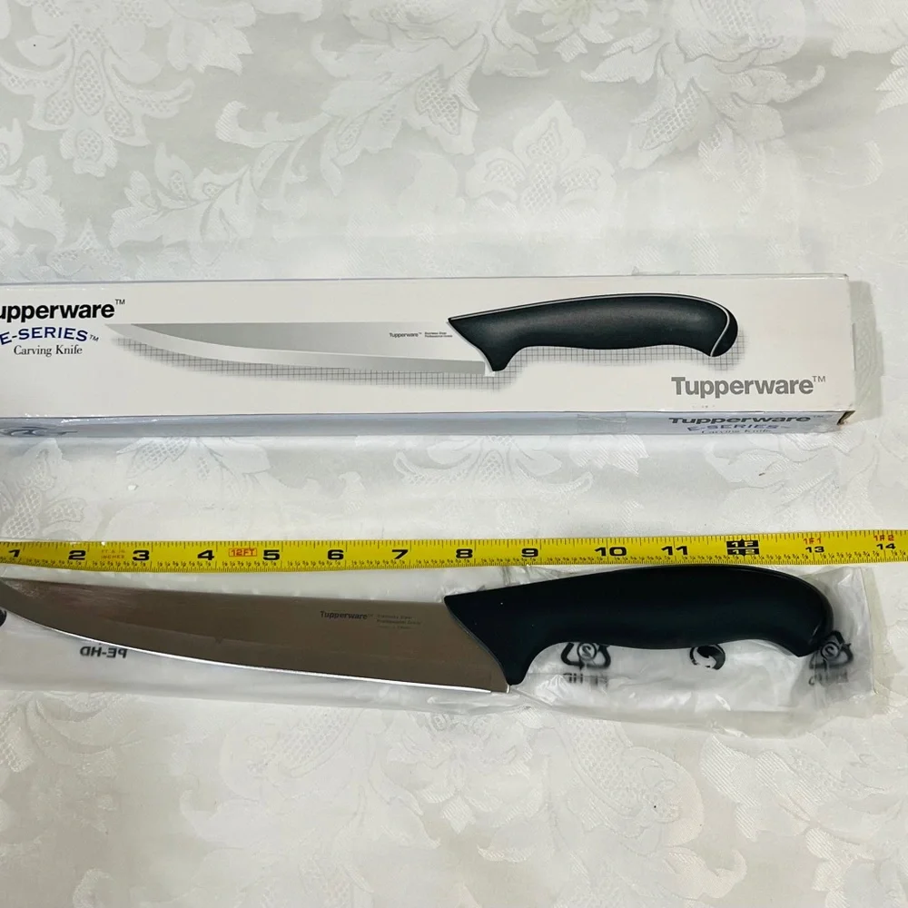 NEW (NIB) Tupperware E-Series Carving Knife and Fork Set - Black (LAST one)